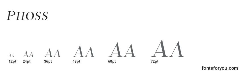 Phoss Font Sizes