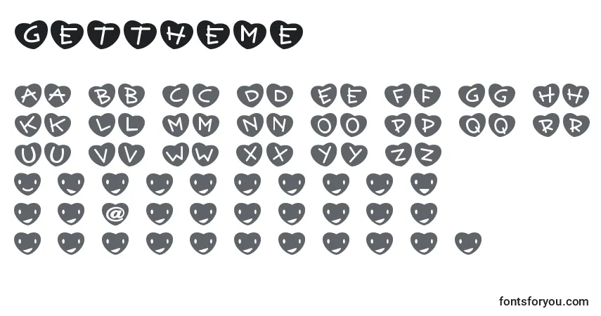 Gettheme-fontti – aakkoset, numerot, erikoismerkit