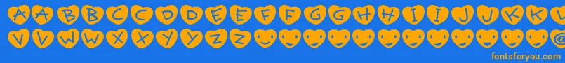 Gettheme-fontti – oranssit fontit sinisellä taustalla