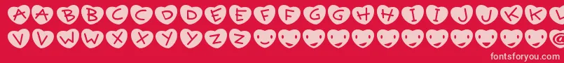 Gettheme-fontti – vaaleanpunaiset fontit punaisella taustalla