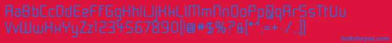 フォントMoondogThirty – 赤い背景に青い文字