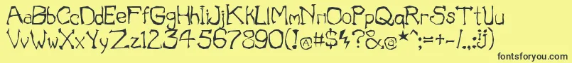 IllOmen Font – Black Fonts on Yellow Background