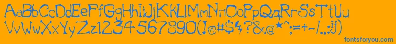 IllOmen Font – Blue Fonts on Orange Background