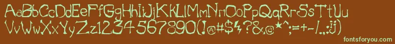 IllOmen Font – Green Fonts on Brown Background