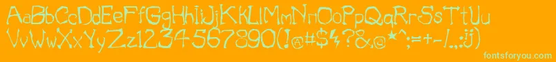 IllOmen Font – Green Fonts on Orange Background