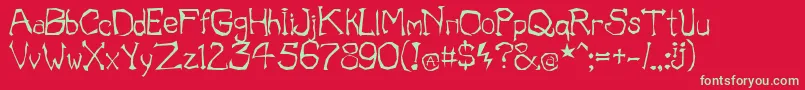 フォントIllOmen – 赤い背景に緑の文字