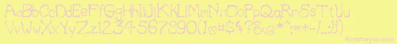 IllOmen Font – Pink Fonts on Yellow Background