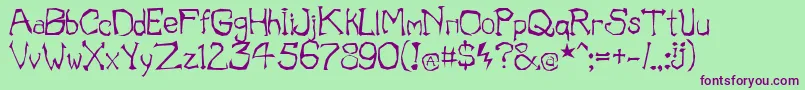 IllOmen Font – Purple Fonts on Green Background