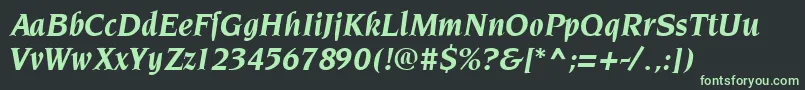 NeuvareseRegular Font – Green Fonts on Black Background