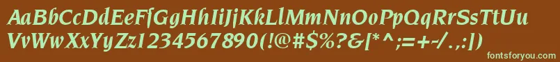 Шрифт NeuvareseRegular – зелёные шрифты на коричневом фоне