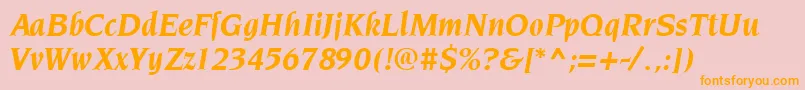 NeuvareseRegular Font – Orange Fonts on Pink Background