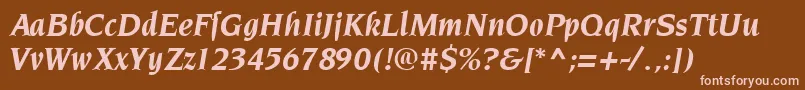 NeuvareseRegular Font – Pink Fonts on Brown Background