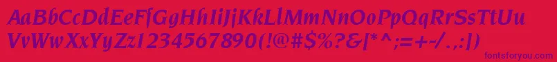 NeuvareseRegular Font – Purple Fonts on Red Background