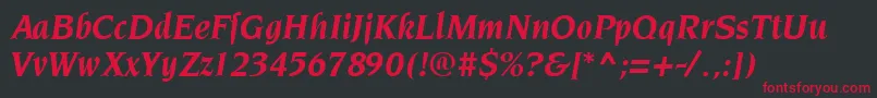 NeuvareseRegular Font – Red Fonts on Black Background