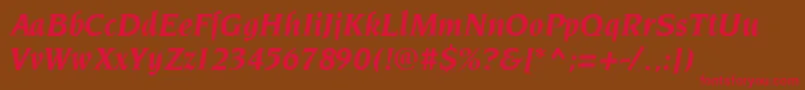 NeuvareseRegular Font – Red Fonts on Brown Background