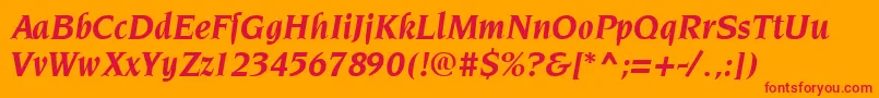 NeuvareseRegular Font – Red Fonts on Orange Background