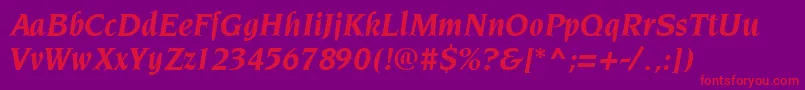 NeuvareseRegular Font – Red Fonts on Purple Background