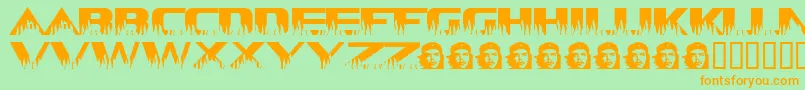 CheLives Font – Orange Fonts on Green Background