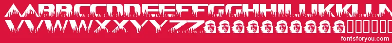 フォントCheLives – 赤い背景に白い文字