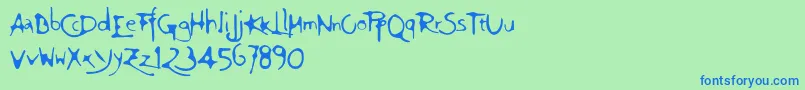 Ft75 Font – Blue Fonts on Green Background