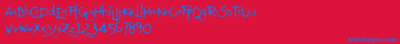 Ft75 Font – Blue Fonts on Red Background