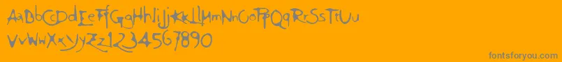 Ft75-Schriftart – Graue Schriften auf orangefarbenem Hintergrund