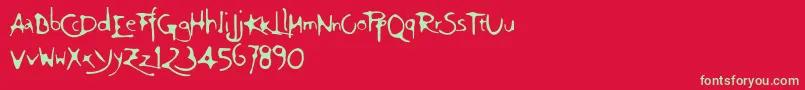 Ft75 Font – Green Fonts on Red Background