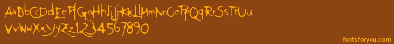 Ft75 Font – Orange Fonts on Brown Background