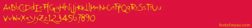 fuente Ft75 – Fuentes Naranjas Sobre Fondo Rojo