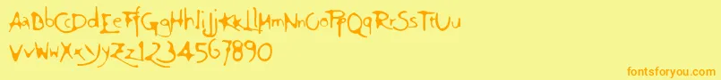 Ft75 Font – Orange Fonts on Yellow Background