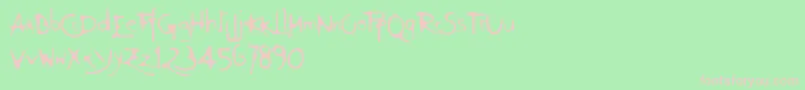 フォントFt75 – 緑の背景にピンクのフォント