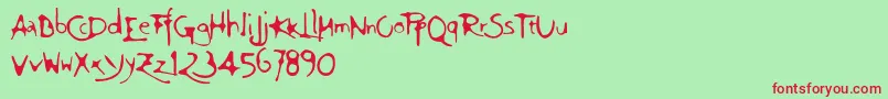 Ft75 Font – Red Fonts on Green Background