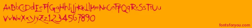 Ft75 Font – Red Fonts on Orange Background
