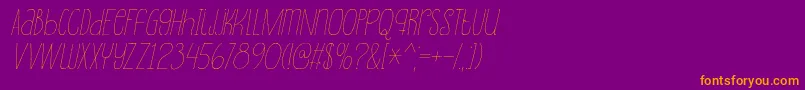 SouplesseItalic Font – Orange Fonts on Purple Background