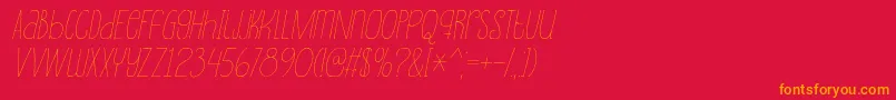 SouplesseItalic Font – Orange Fonts on Red Background