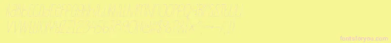 SouplesseItalic-Schriftart – Rosa Schriften auf gelbem Hintergrund
