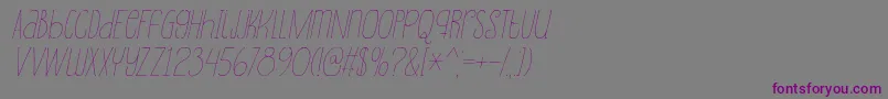 SouplesseItalic-fontti – violetit fontit harmaalla taustalla