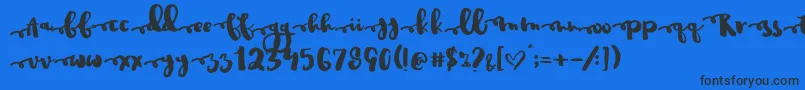 Justinroad-Schriftart – Schwarze Schriften auf blauem Hintergrund