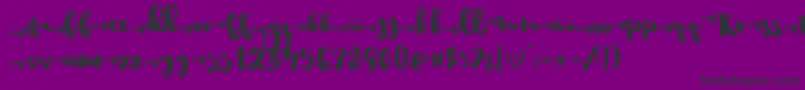 Czcionka Justinroad – czarne czcionki na fioletowym tle