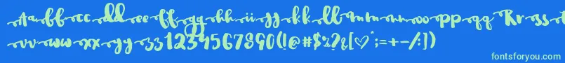 Justinroad Font – Green Fonts on Blue Background