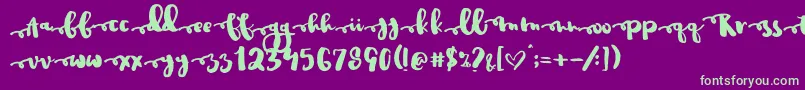 Justinroad Font – Green Fonts on Purple Background