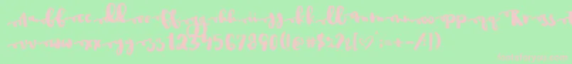 Justinroad Font – Pink Fonts on Green Background