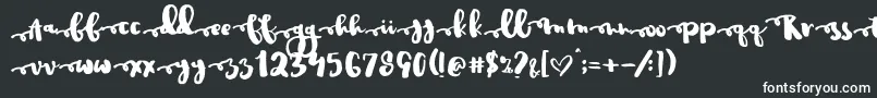 Justinroad-fontti – valkoiset fontit mustalla taustalla