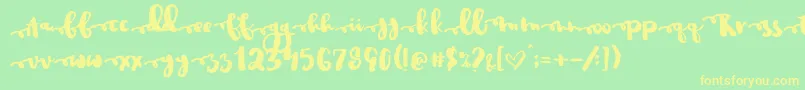 Justinroad Font – Yellow Fonts on Green Background