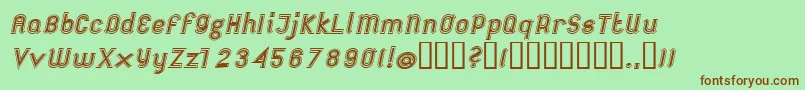 Fonte FutileExtraoutitalic – fontes marrons em um fundo verde