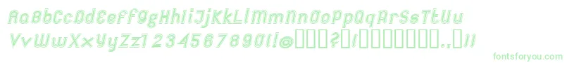 Fonte FutileExtraoutitalic – fontes verdes em um fundo branco