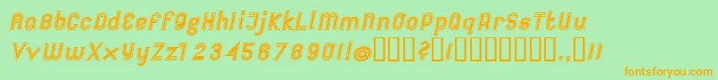 Police FutileExtraoutitalic – polices orange sur fond vert
