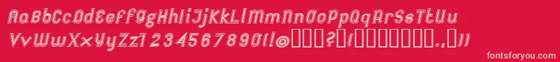 Fonte FutileExtraoutitalic – fontes rosa em um fundo vermelho