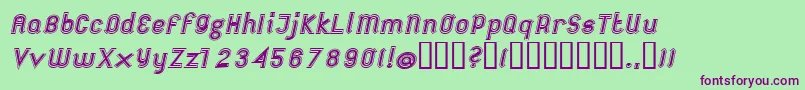 FutileExtraoutitalic Font – Purple Fonts on Green Background