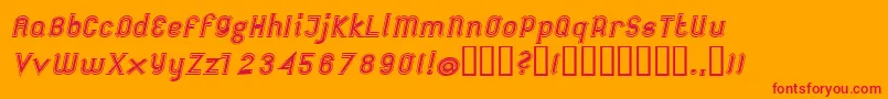 FutileExtraoutitalic-Schriftart – Rote Schriften auf orangefarbenem Hintergrund